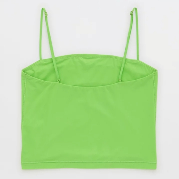 Aerie	SMOOTHEZ Tank Cami Cropped Top Harlequin Green NWT Medium American Eagle - Picture 5 of 11